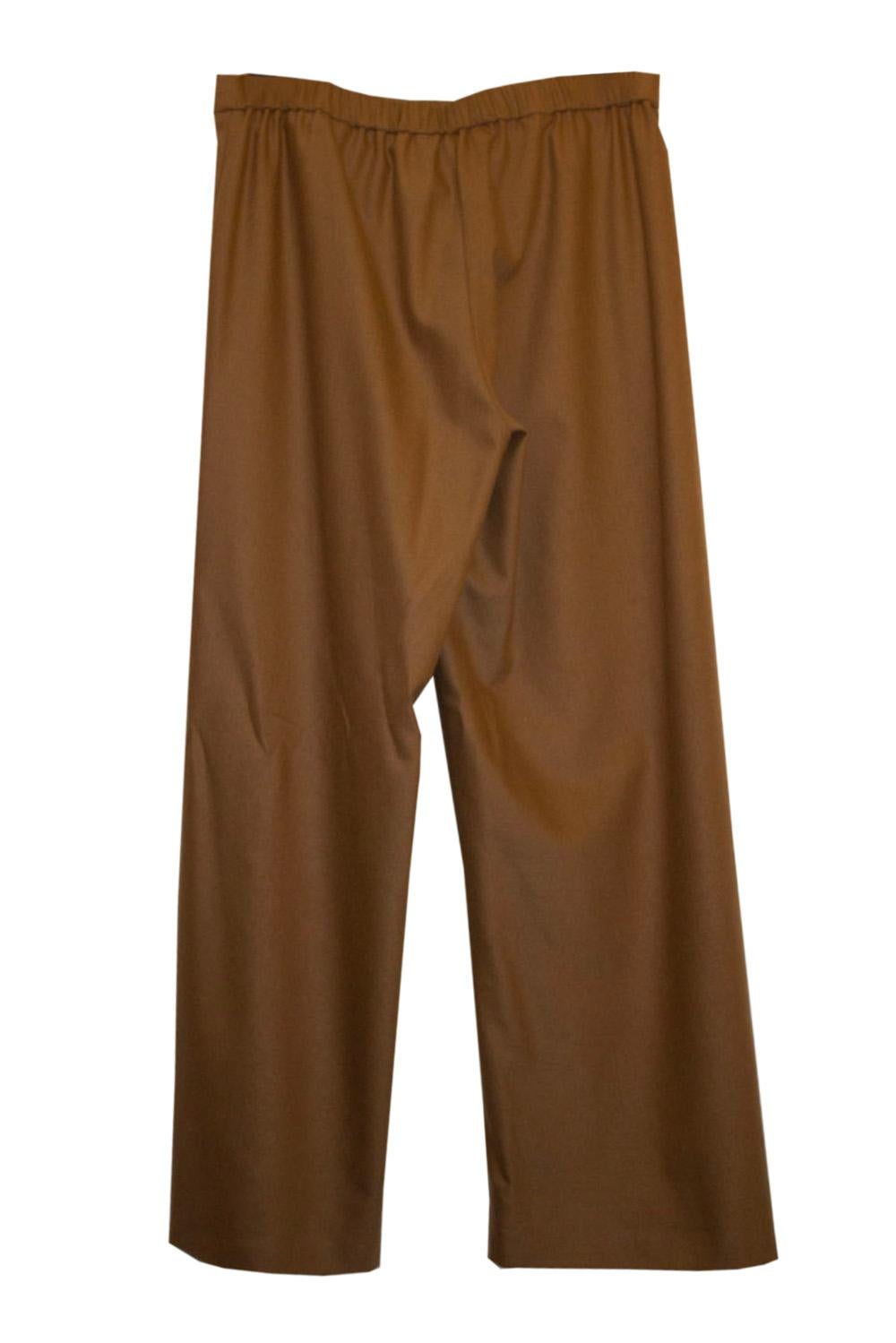 Max Mara Caramel Colour Easy Living Wool  Trousers / Pants For Sale 2