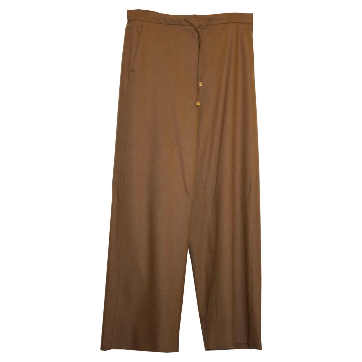 Max Mara Caramel Colour Easy Living Wool  Trousers / Pants For Sale