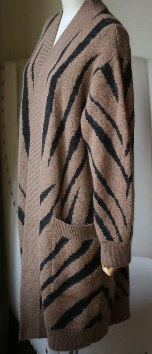 Max Mara Carlo Oversized Zebra-Intarsia Knitted Cardigan at 1stDibs