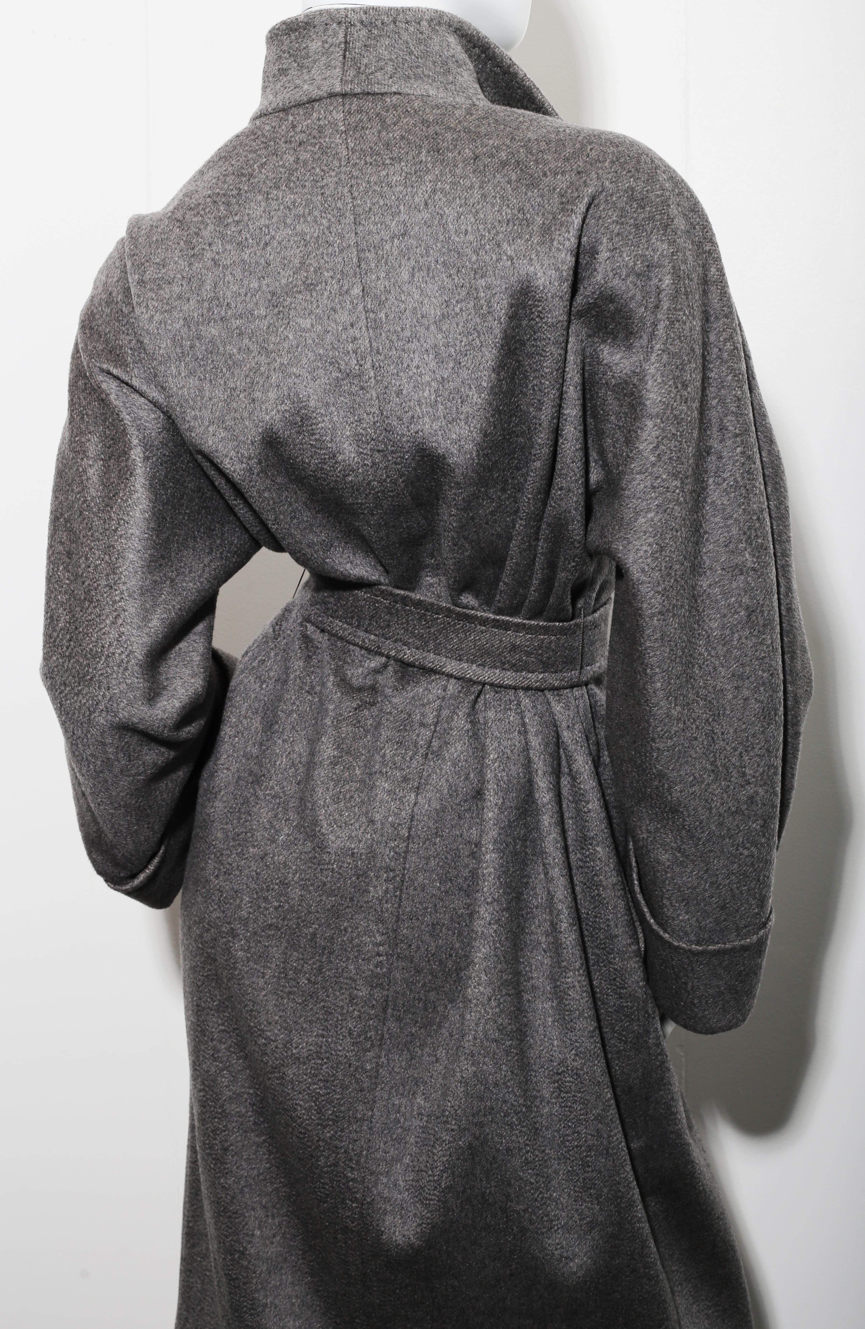 Gray Max Mara Cashmere grey belted coat 