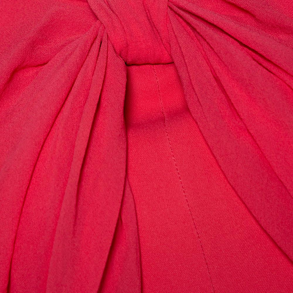 Women's Max Mara Coral Pink Stretch Crepe Draped Sheath Dress L For Sale