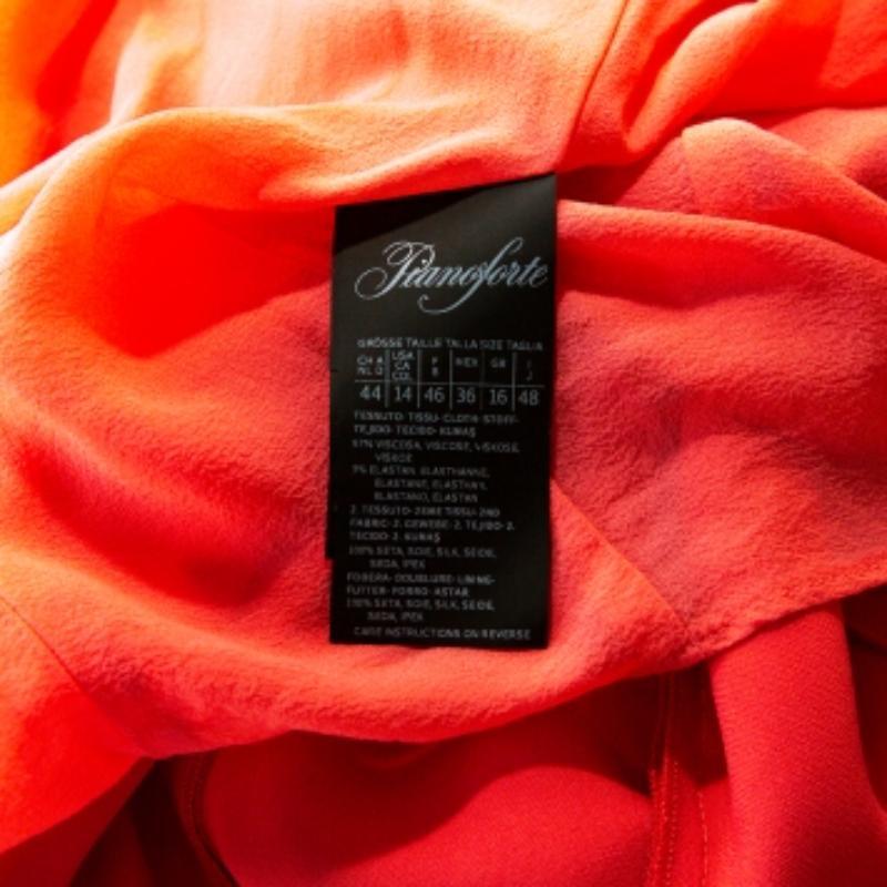 Max Mara Coral Pink Stretch Crepe Draped Sheath Dress L en vente 1