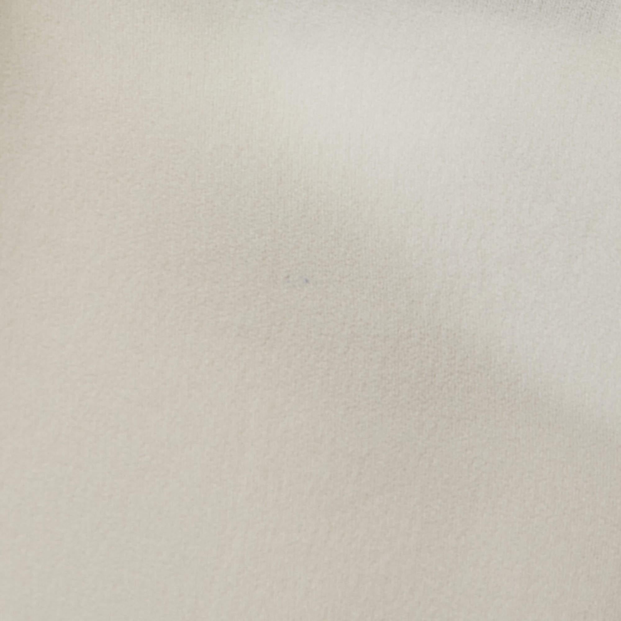 Max Mara Cream Embellished Crepe Sleeveless Top S In Fair Condition For Sale In Dubai, Al Qouz 2