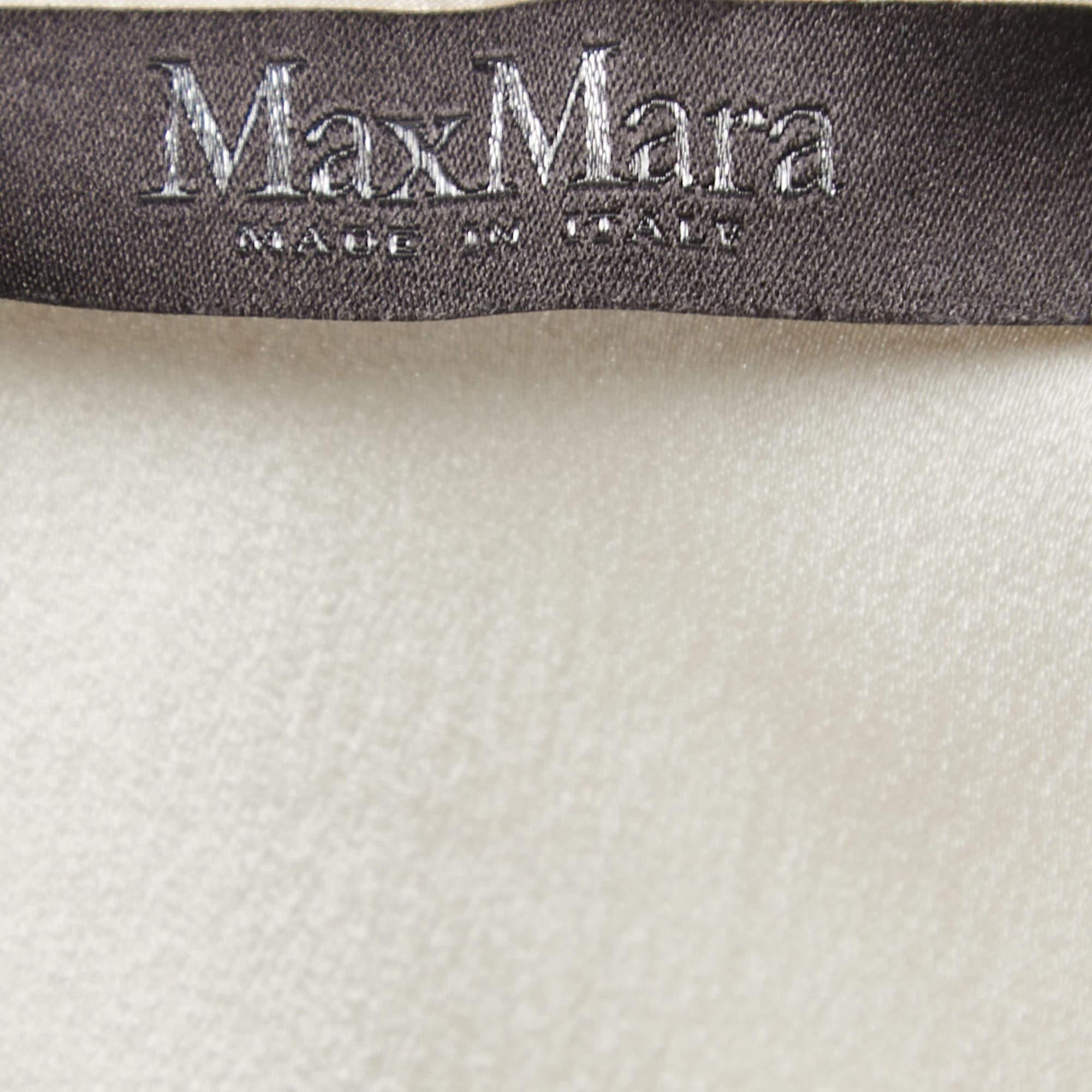 Max Mara Cream Embellished Crepe Sleeveless Top S For Sale 1