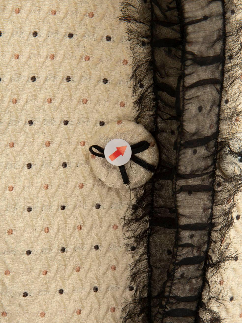 Max Mara Blazer con detalle de lazo y encaje en color crema Talla M en venta 3