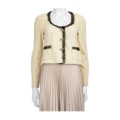 Max Mara Blazer con detalle de lazo y encaje en color crema Talla M