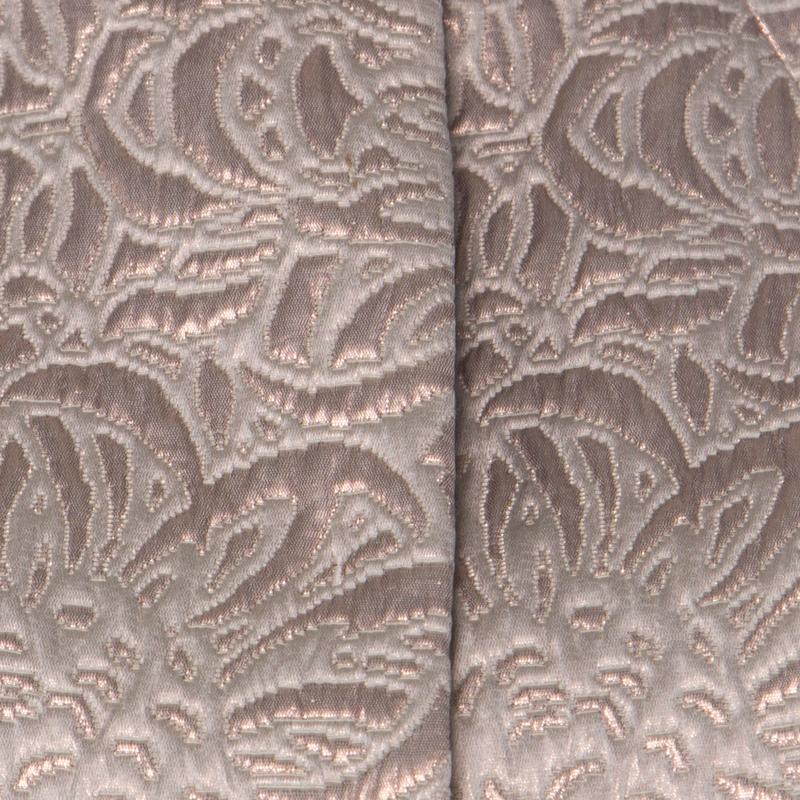 Gray Max Mara Cream Lurex Floral Pattern Jacquard Cropped Jacket S