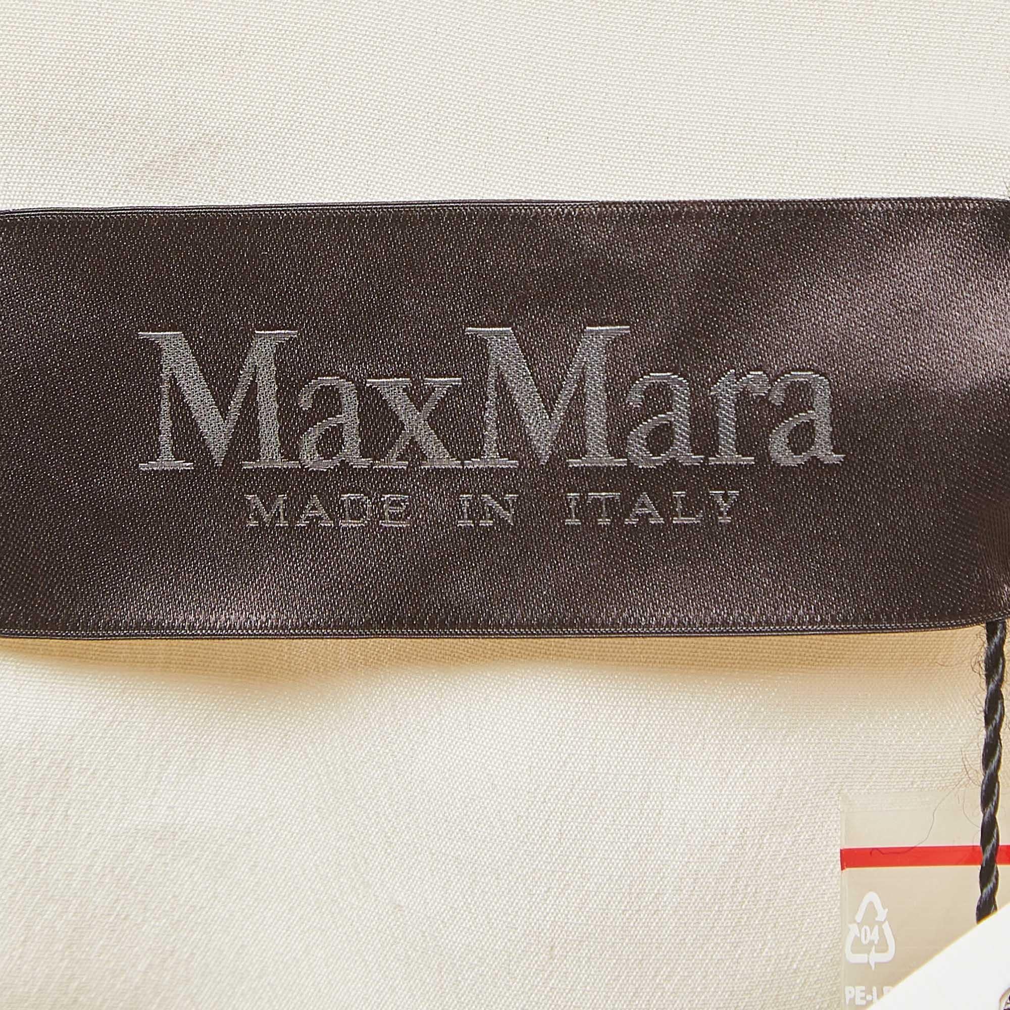 Max Mara Cream/Metallic Gold Brocade Silk Long Sleeve Maxi Dress S For Sale 1