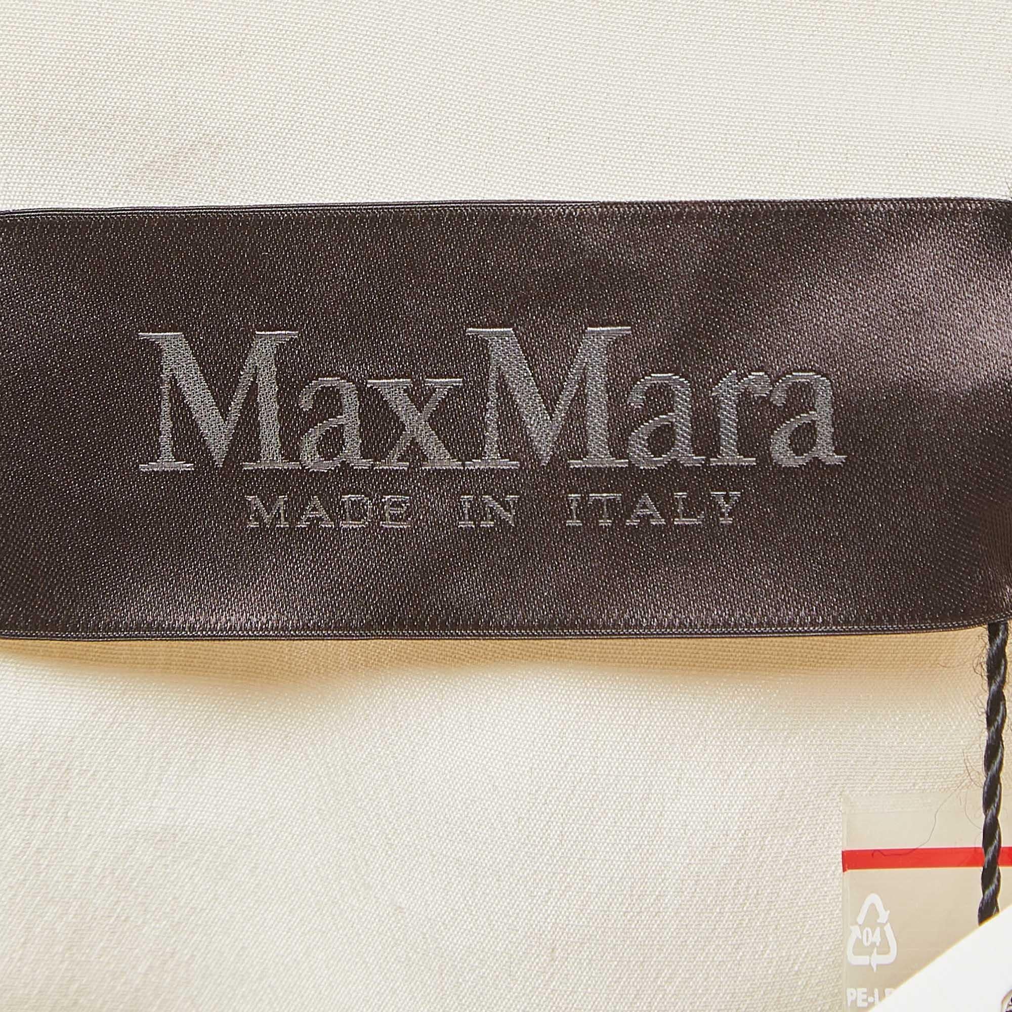 Max Mara Cream/Metallic Gold Brocade Silk Long Sleeve Maxi Dress S 1