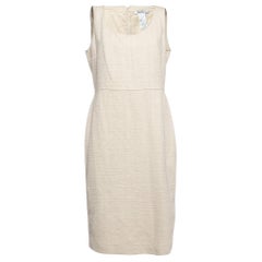 Max Mara - Vestito a tubino senza maniche in tweed color crema I.L.A.