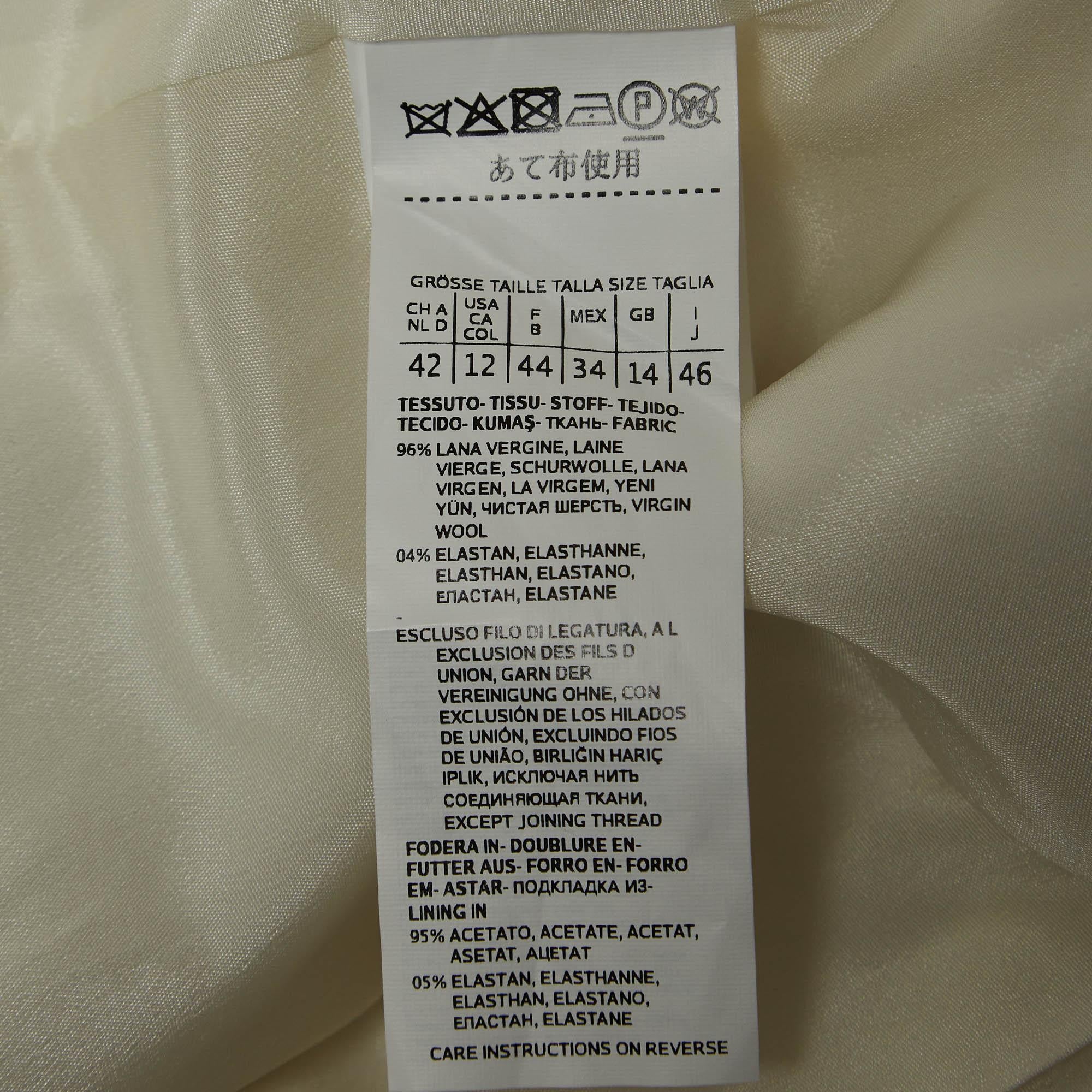 Women's Max Mara Cream Wool Double Breasted Blazer M For Sale