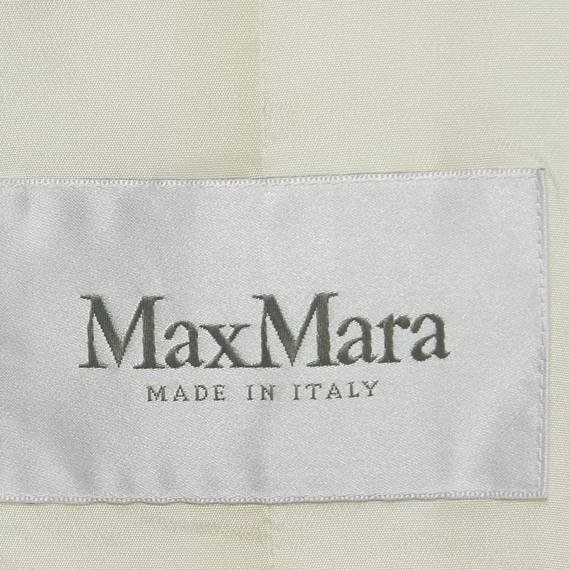 Max Mara Cream Wool Double Breasted Blazer M For Sale 1
