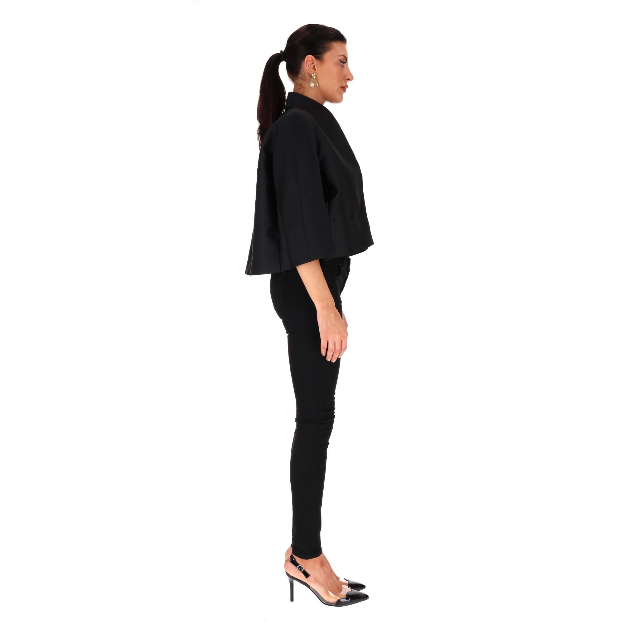 Noir Max Mara - Veste/blazer court en soie mélangée en vente