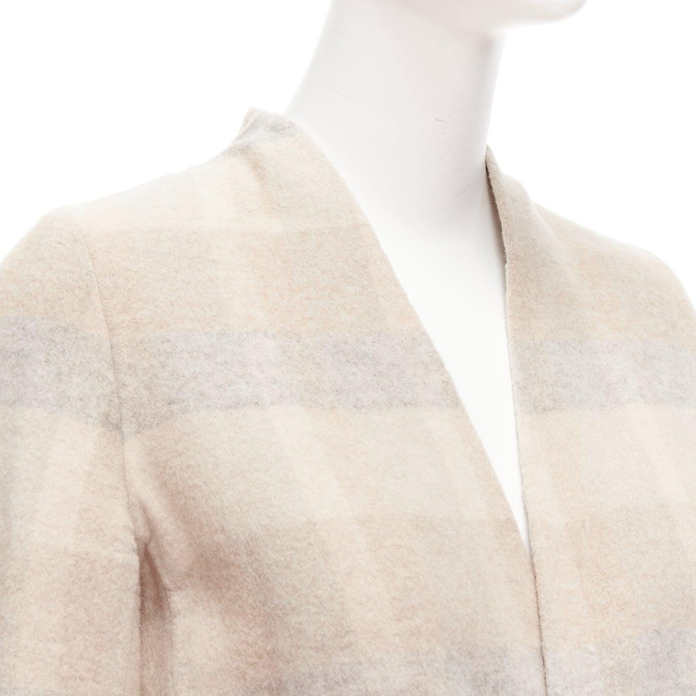 MAX MARA Cucito Amano, giacca double face in lana d'angora a quadri con cintura IT34 XXS in vendita 2