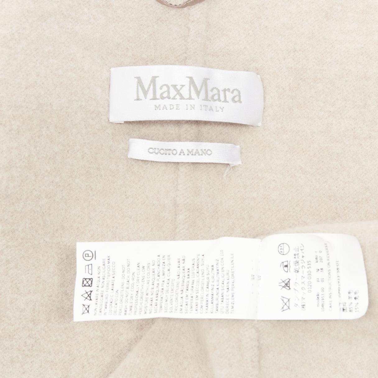 MAX MARA Cucito Amano, giacca double face in lana d'angora a quadri con cintura IT34 XXS in vendita 3