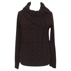 MAX MARA Dunkelbraun Wolle Kaschmir Langarm Pullover Sz M