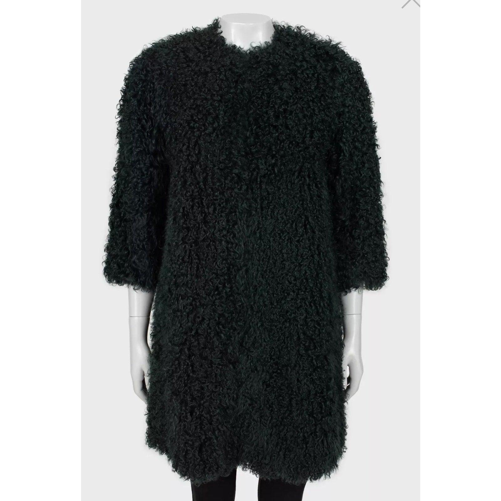 Donna Max Mara Dark Green Karakul Fur Coat - Size XS / IT38 in vendita