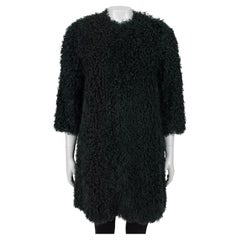 Max Mara Dunkelgrüner Karakul Pelzmantel - Größe XS / IT38