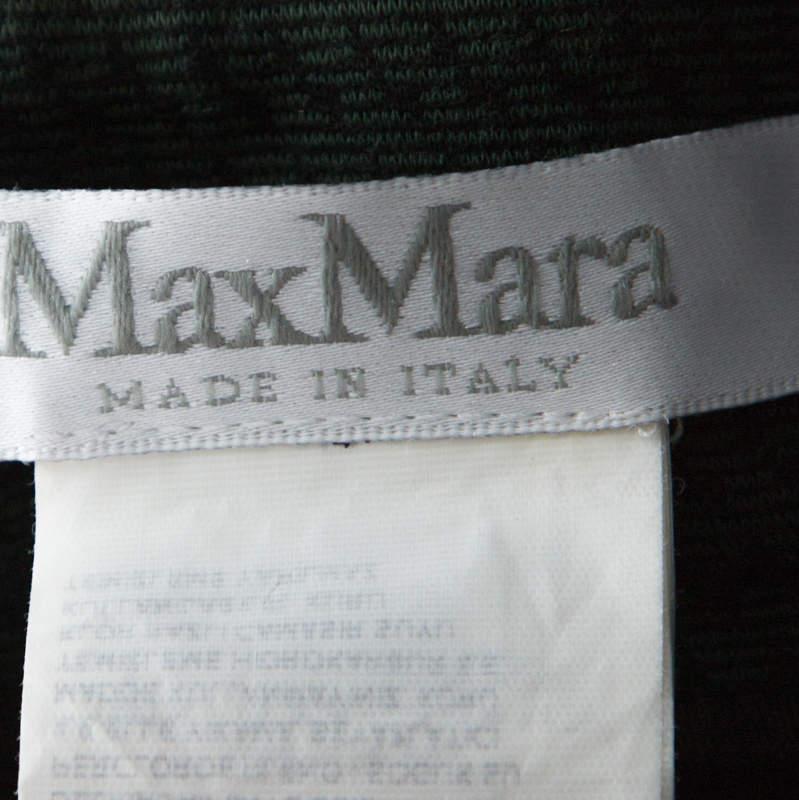 Women's Max Mara Dark Green Patterned Knit Slim Fit Legging Trousers M