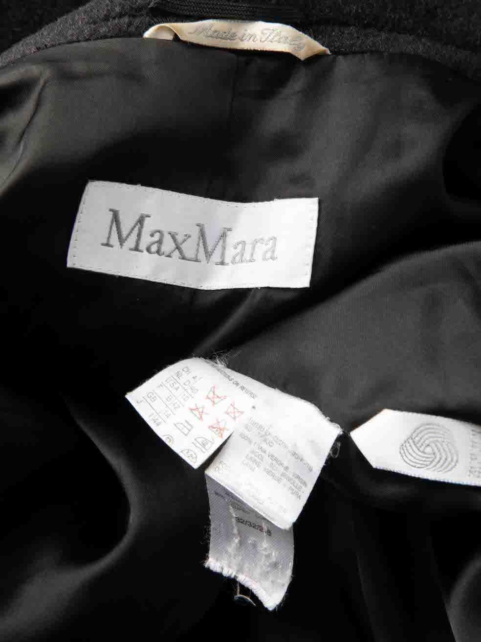 Max Mara Dark Grey Wool Double-Breasted Oversized Coat Size L For Sale 1