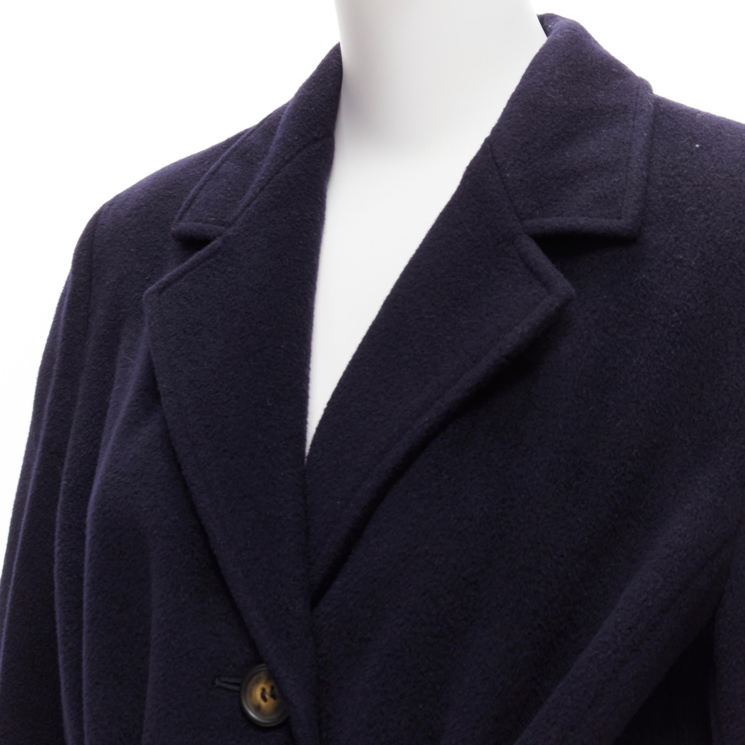 MAX MARA dark navy 100% virgin wool belted longline robe coat IT42 M
Reference: TGAS/D00097
Brand: Max Mara
Material: Virgin Wool
Color: Navy
Pattern: Solid
Closure: Button
Lining: Black Fabric
Made in: Italy

CONDITION:
Condition: Excellent, this