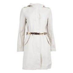 Max Mara Abrigo gris con capucha y cinturón Talla M