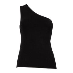 Max Mara H/W23 Schwarzes One-Shoulder-Oberteil aus Wolle Größe M