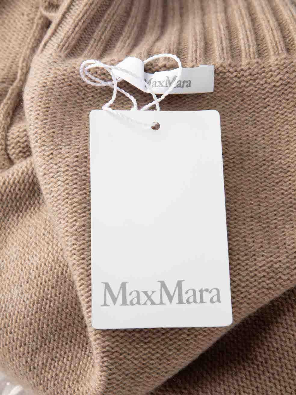 Women's Max Mara FW23 Brown Wool Knit Turtleneck Jumper Size M