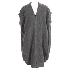 Max Mara Gray Wool Teddy Bear Oversize Vest Coat 2000s