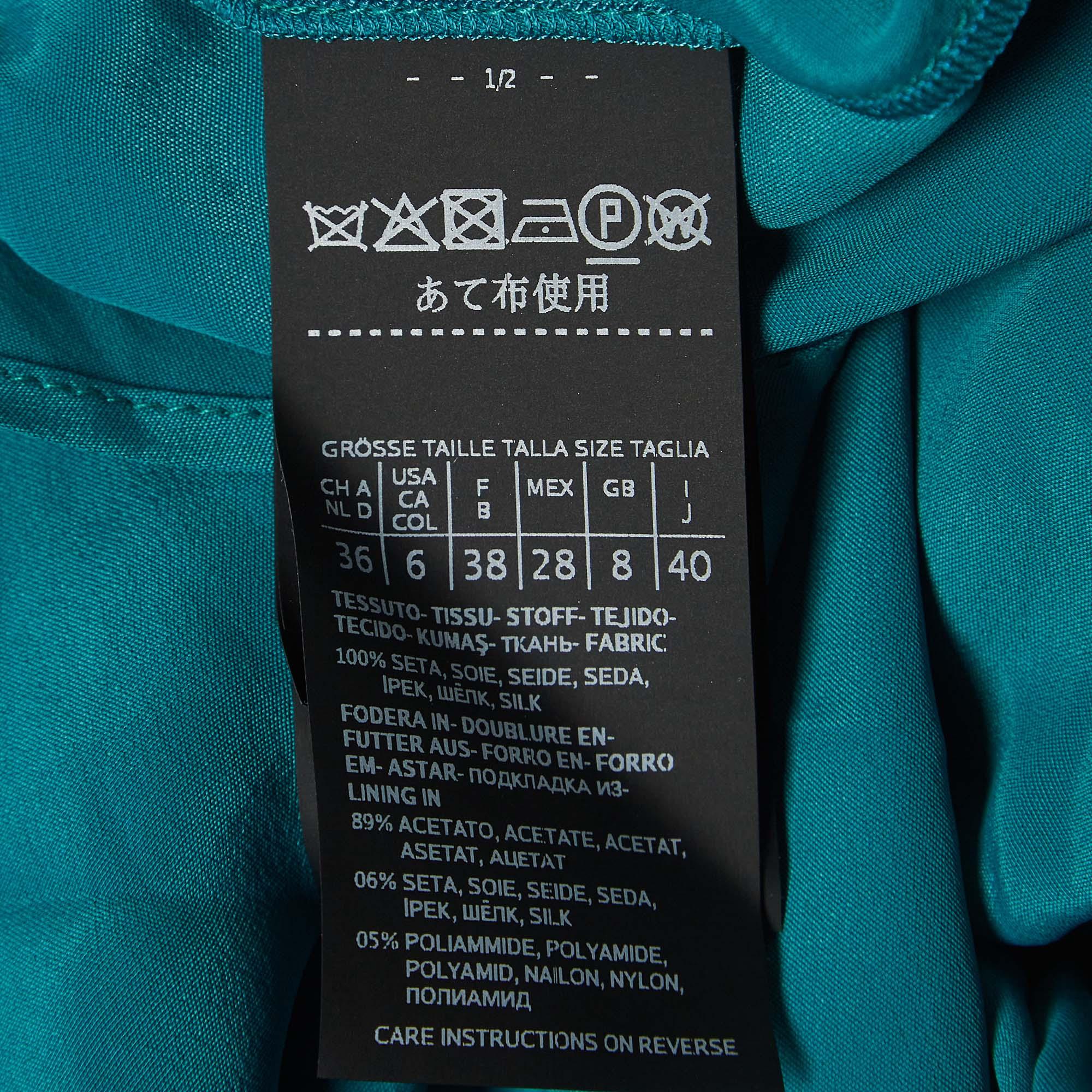 De las mujeres Max Mara Maxi Vestido sin mangas de seda con estampado animal verde S