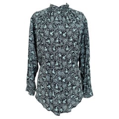 Max Mara - Chemise moelleuse à fleurs en viscose verte et noire