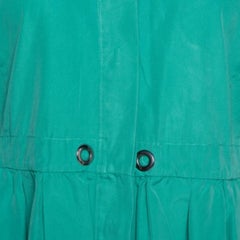 Max Mara Green Cotton Button Front Shirt Dress S