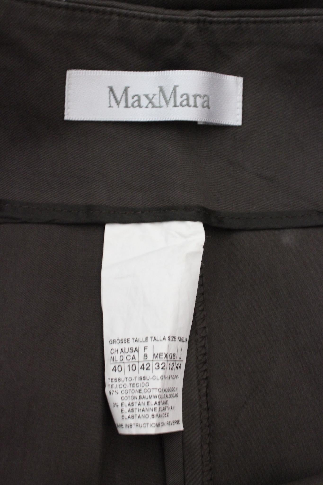 Women's Max Mara Green Cotton Straight Pants For Sale