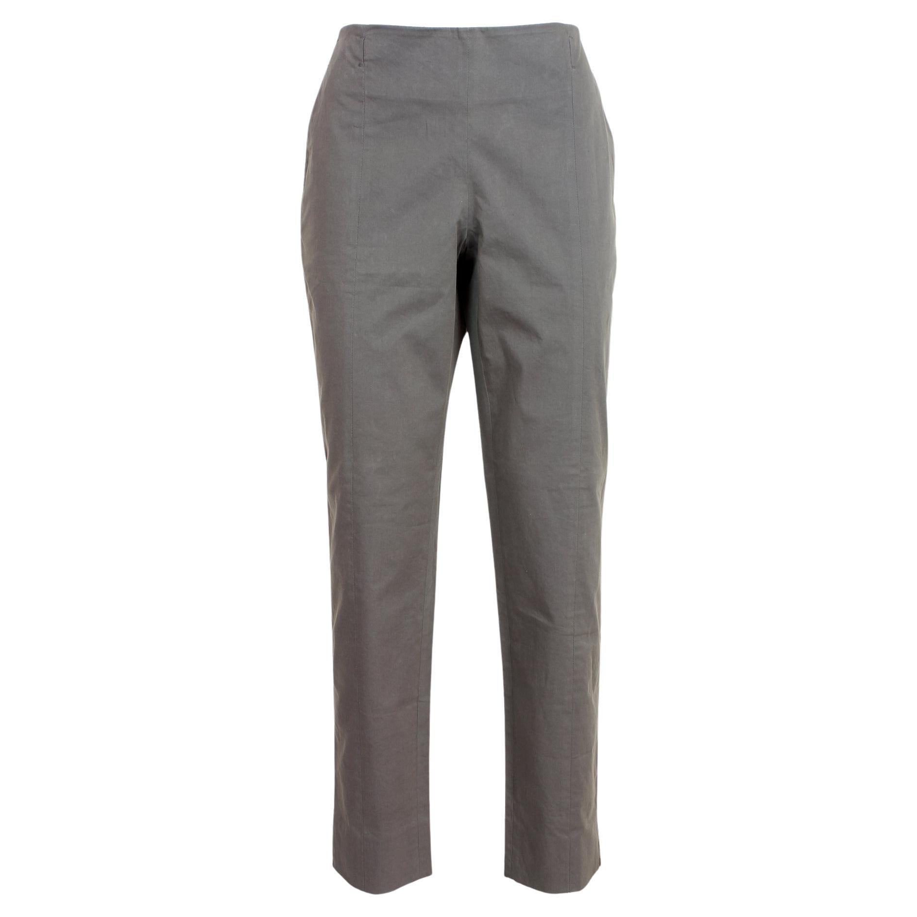 Max Mara Green Cotton Straight Pants For Sale