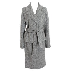 Max Mara Grey Alpaca Wool Classic Skirt Suit 2000s
