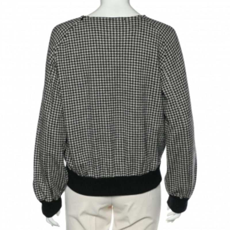 Grigio Max Mara Felpa in lana grigia con motivo pied-de-poule M. in vendita