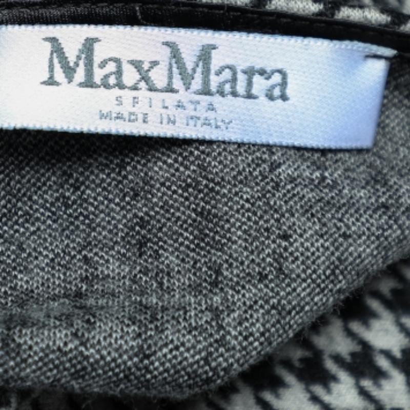 Max Mara Felpa in lana grigia con motivo pied-de-poule M. In condizioni buone in vendita a Dubai, Al Qouz 2