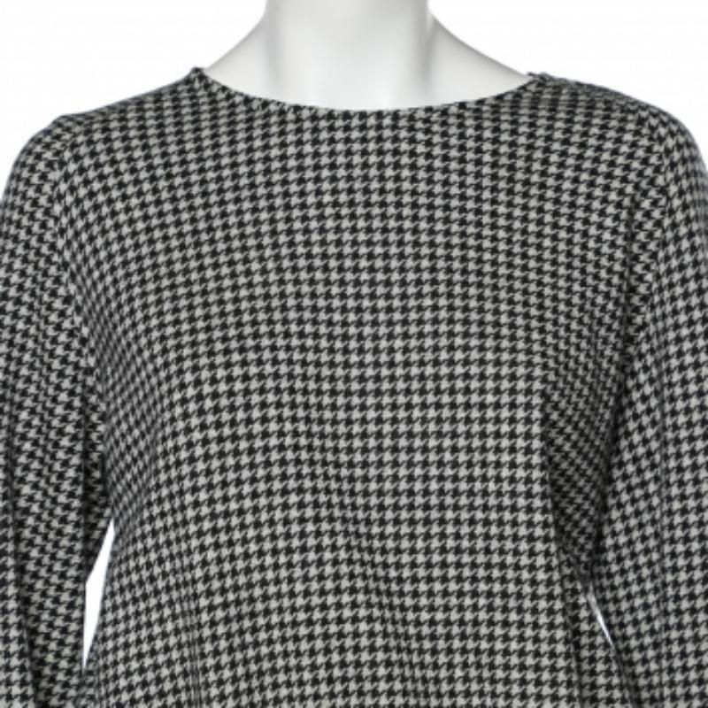 Max Mara Felpa in lana grigia con motivo pied-de-poule M. in vendita 1