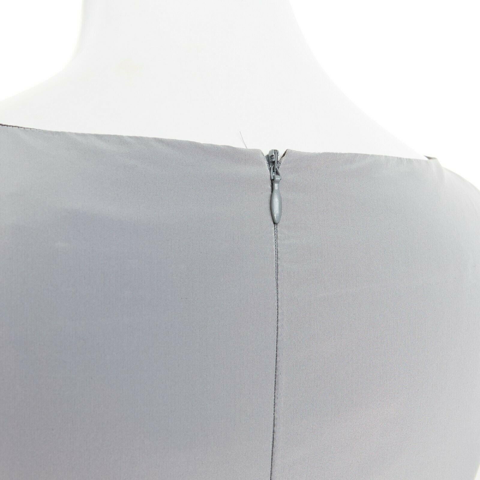 MAX MARA grey polyamide speckle wool skirt sleeveless work dress US8 FR40 M For Sale 3