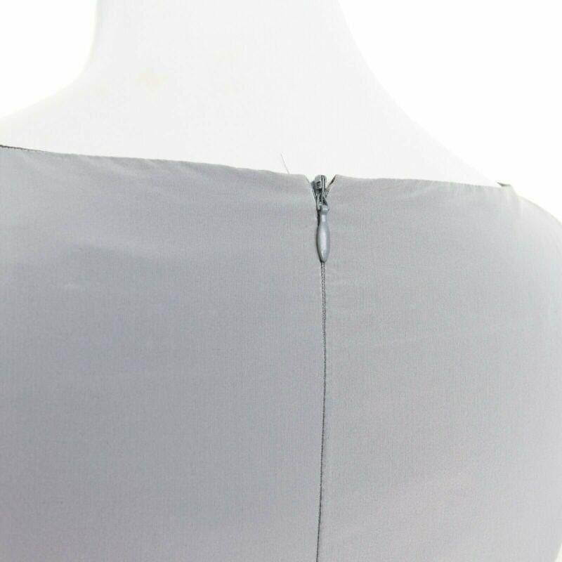 MAX MARA grey polyamide speckle wool skirt sleeveless work dress US8 FR40 M For Sale 5