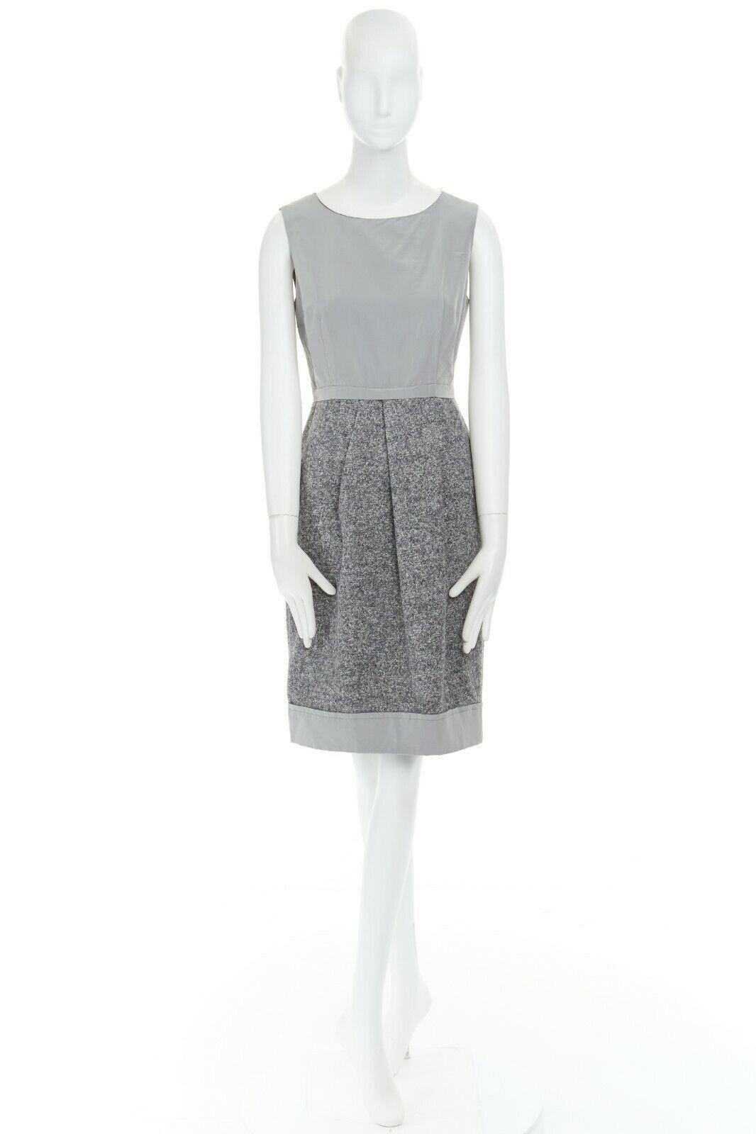 MAX MARA grey polyamide speckle wool skirt sleeveless work dress US8 FR40 M 
Reference: LACG/A00295 
Brand: Max Mara 
Material: Polyamide 
Color: Grey 
Pattern: Solid 
Closure: Zip 
Extra Detail: Virgin, polyamide, alpaca. Grey. Wide neckline. Grey