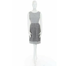 MAX MARA grey polyamide speckle wool skirt sleeveless work dress US8 FR40 M