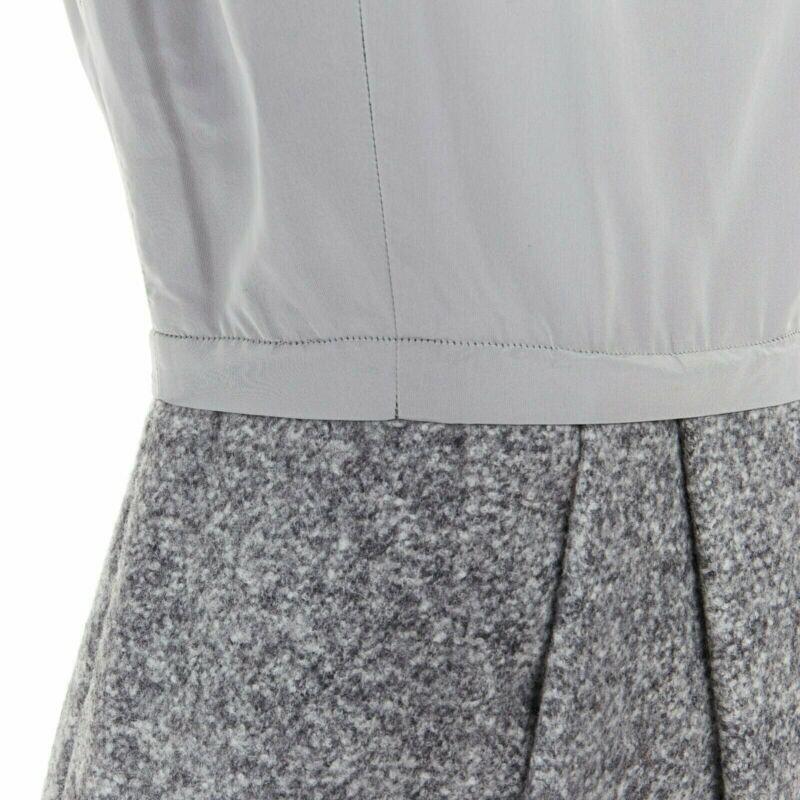 MAX MARA grey polyamide speckle wool skirt sleeveless work dress US8 FR40 M For Sale 2