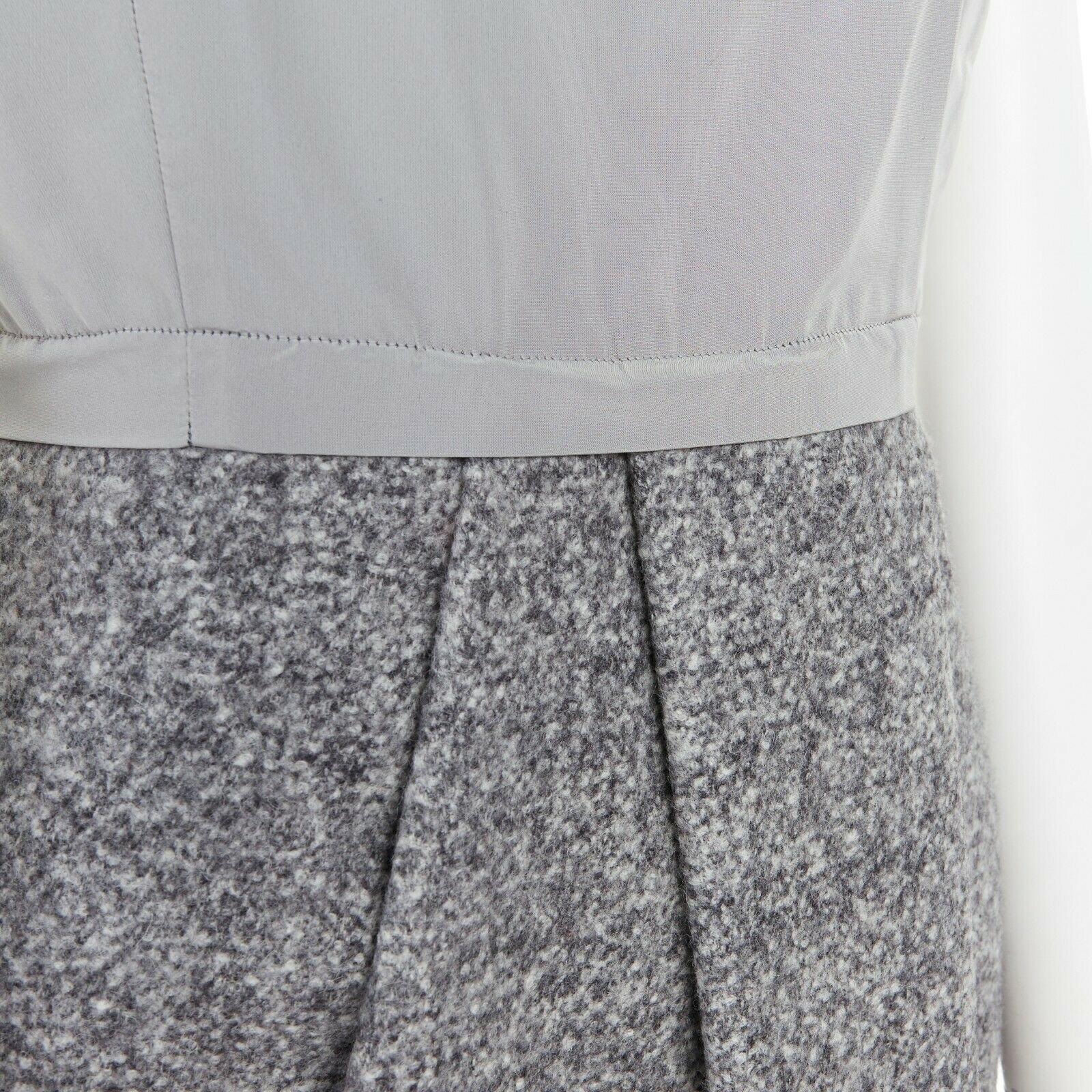 MAX MARA grey polyamide speckle wool skirt sleeveless work dress US8 FR40 M For Sale 1