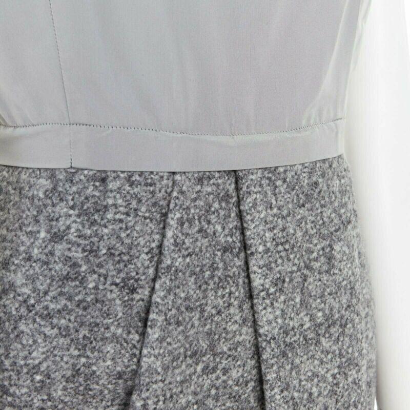 MAX MARA grey polyamide speckle wool skirt sleeveless work dress US8 FR40 M For Sale 3