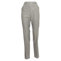 Max Mara Pantaloni sartoriali in misto lana grigio S