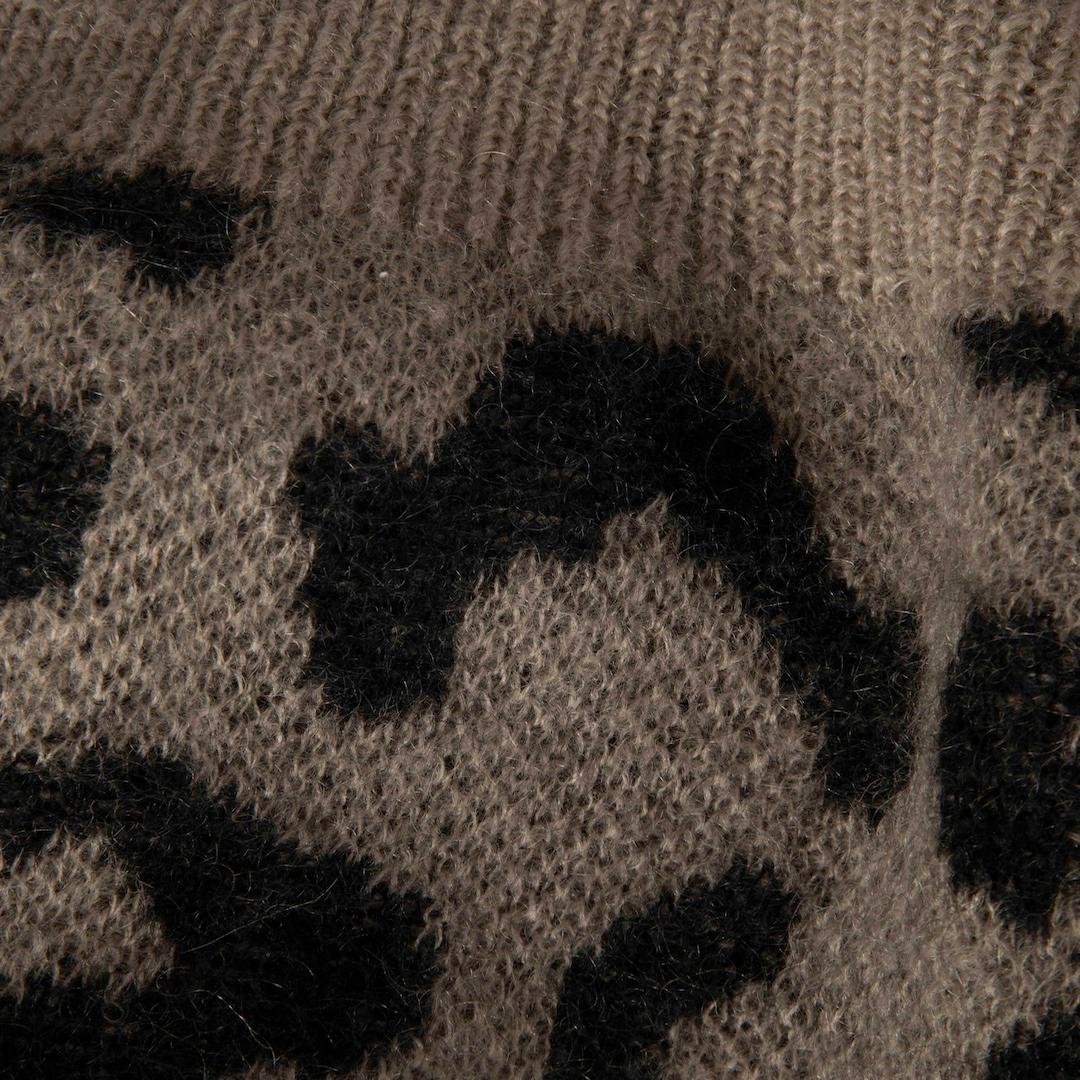 Max Mara Grey Wool Leopard Pattern Knit Jumper Size S In Good Condition In London, GB