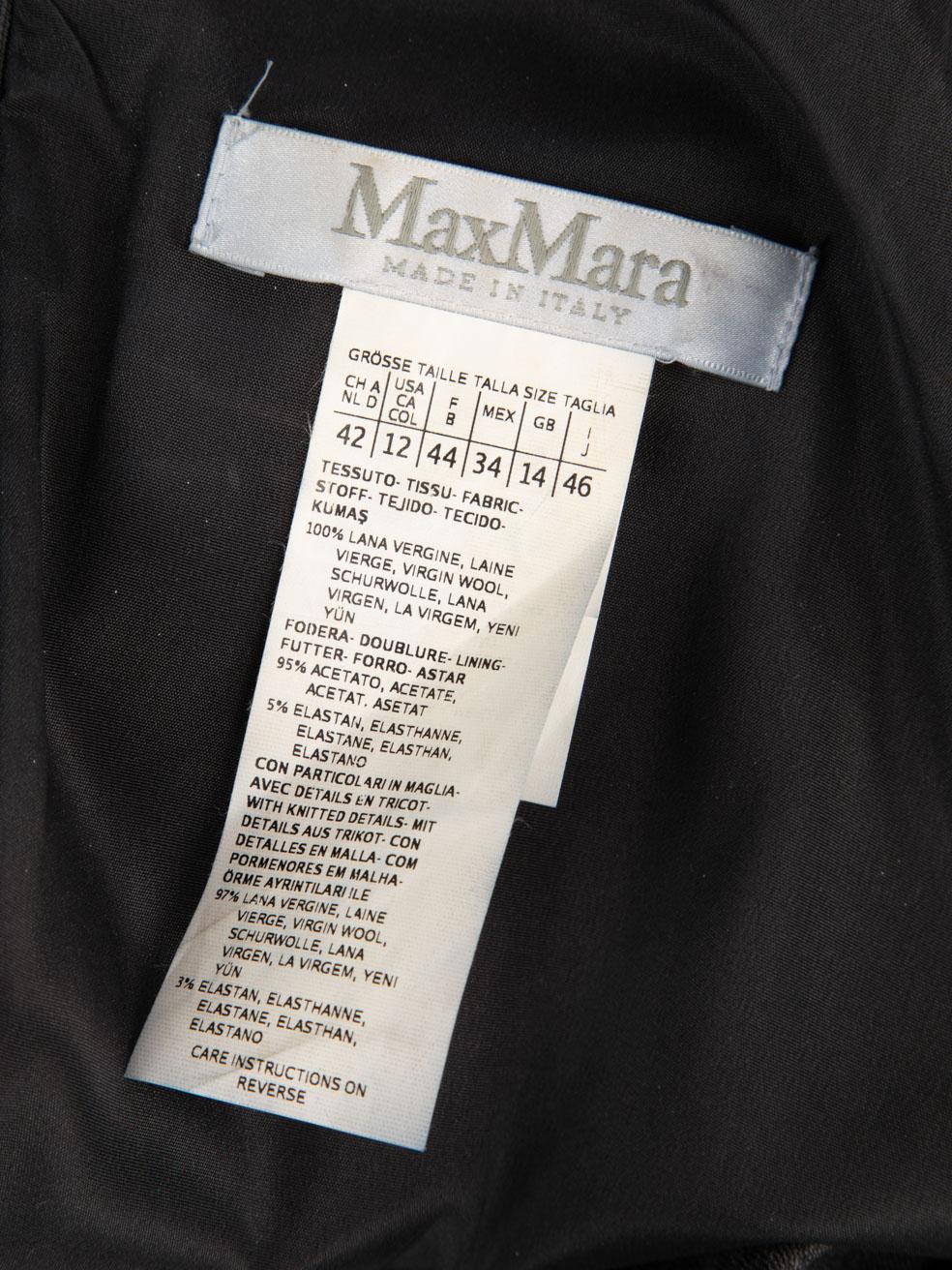 Max Mara Grey Wool Midi Long Sleeve Dress Size XL For Sale 2