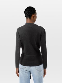 Max Mara Grey Wool Waist Tie Cardigan Size S