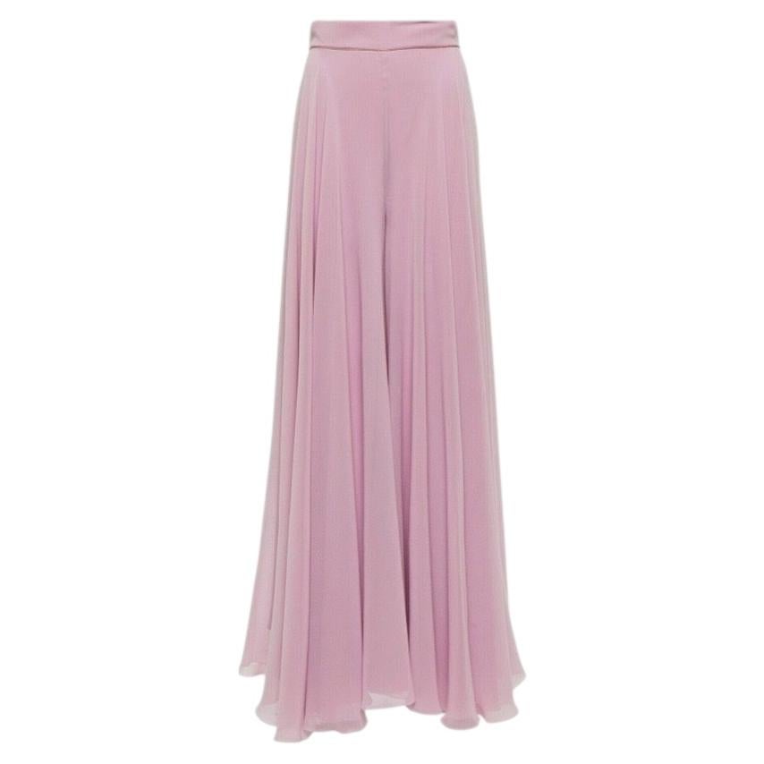 Max Mara Hirís Silk Palazzo Trousers in Lilla